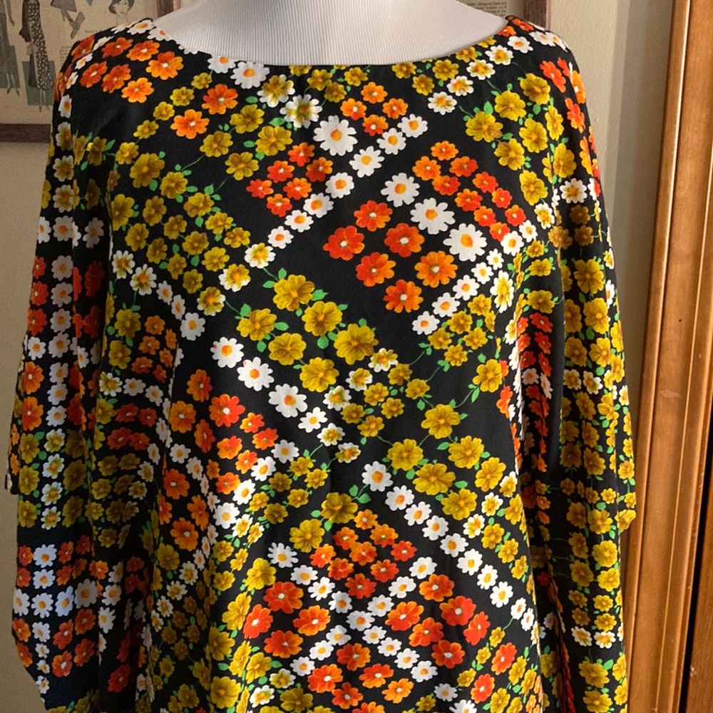 Vintage cotton MCM floral caftan moomoo
